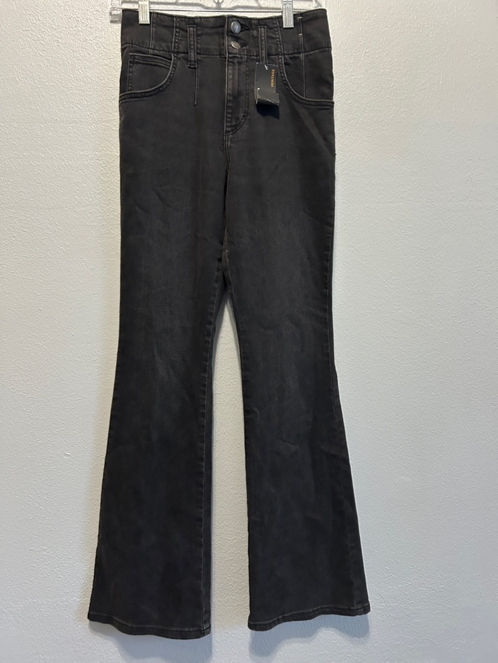 NWT Lee Black Flare Jeans - High Rise Wide Leg with double button waist